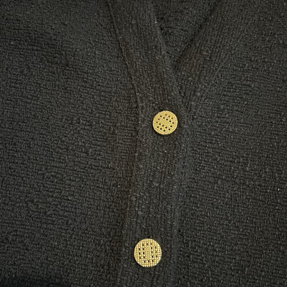 Zara black tweed like dress with gold buttons - Picture 5 of 6